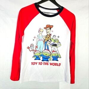 Disney Pixar Toy Story 4 Toy To The World Long Reglan Sleeves T-Shirt Size S